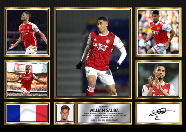 William Saliba Top Footballer Printed Signature Print Landscape