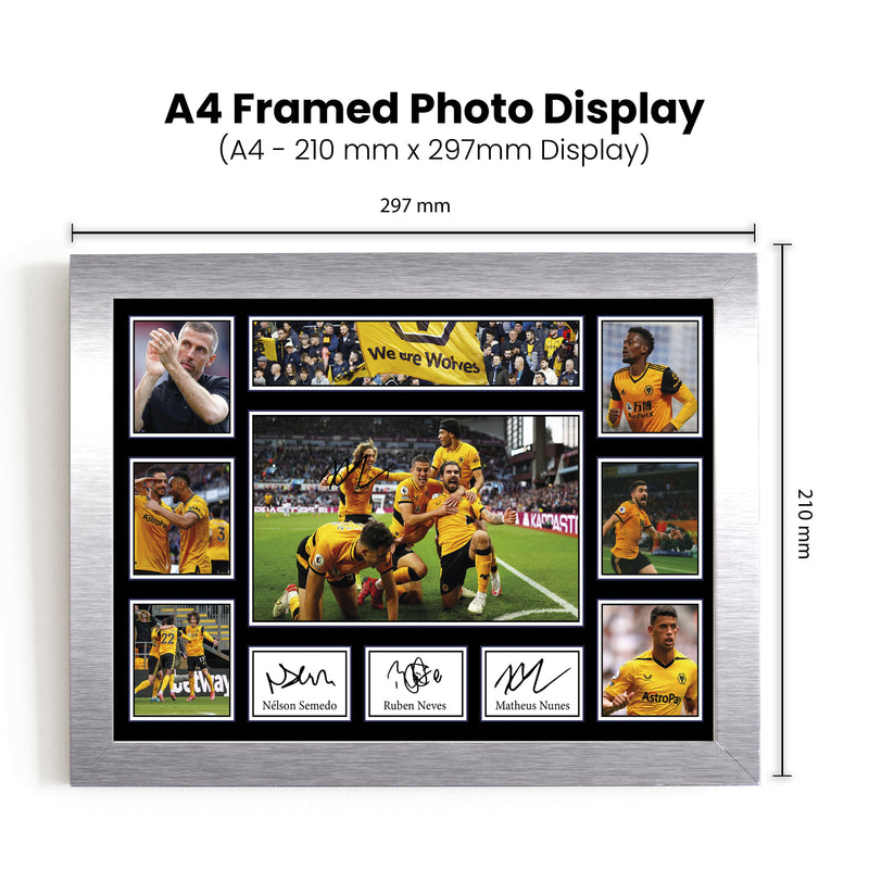 Wolverhampton Wanderers Premier League Football Team Framed Autographed Print - Limited Edition Autograph Fan Gift – Collectible Memorabilia Merchandise