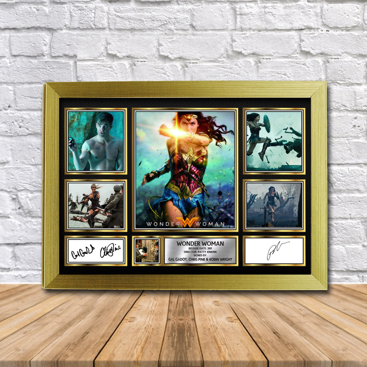 Wonder Woman Movie Gift Framed Printed Signature Star Poster Print Wall Art Gift