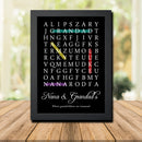 NANA AND GRANDAD BLACK PERSONALISED WORD SEARCH CUSTOM WORD PUZZLE UNIQUE HIGH QUALITY DEISGN