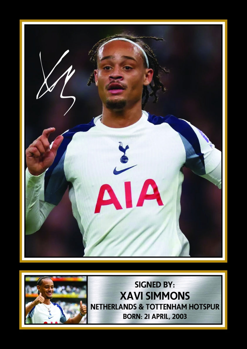 Xavi Simons Tottenham Footballer Printed Signature Print – xavi Simons printed signature poster