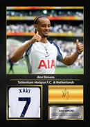 Xavi Simons Printed Signed Poster – Tottenham Hotspur FC & Netherlands Midfielder Tribute Wall Art with Jersey & Bio Plaque – Premier League Football Memorabilia for Fans & Collectors