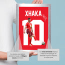Granit Xhaka Signed Poster Print – Switzerland National Team Captain Tribute Wall Art with Signature & Jersey Number 10 – Midfield Leader Memorabilia for Football Fans & Collectors