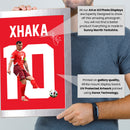 Granit Xhaka Signed Poster Print – Switzerland National Team Captain Tribute Wall Art with Signature & Jersey Number 10 – Midfield Leader Memorabilia for Football Fans & Collectors