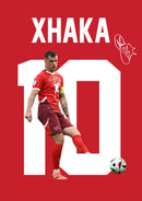 Granit Xhaka Signed Poster Print – Switzerland National Team Captain Tribute Wall Art with Signature & Jersey Number 10 – Midfield Leader Memorabilia for Football Fans & Collectors