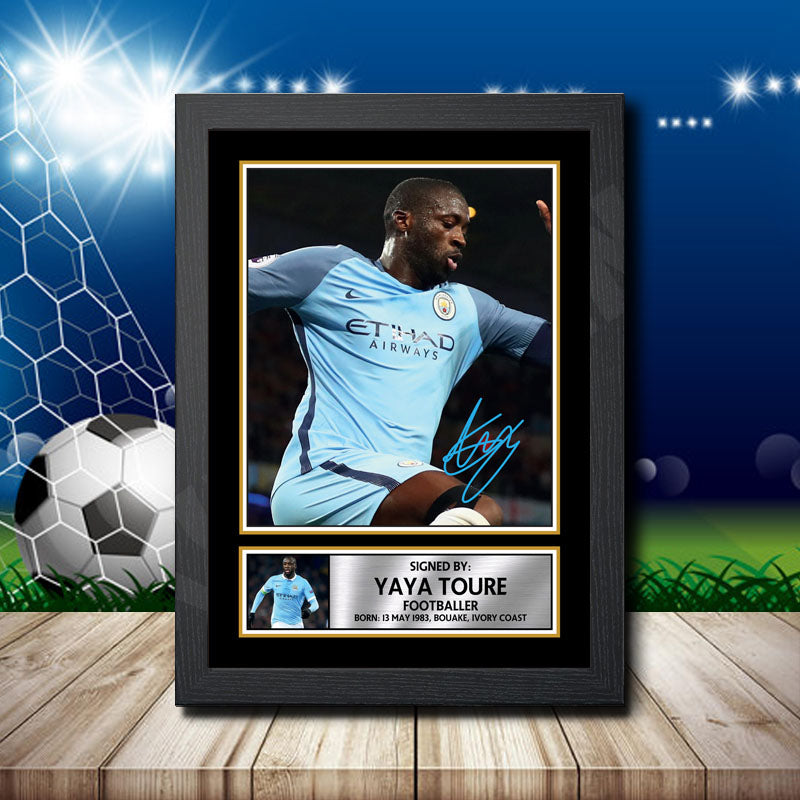 Yaya Toure 2 Printed Signature Footballers Star Poster Print Framed Wall Art Gift – Yaya Toure 2 Printed Signature Footballers Star Poster Print