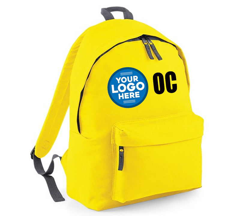 CUSTOM PRINTED BACKPACK SCHOOL ANY LOGO AND/ OR INITIALS FULLY PERSONALISED