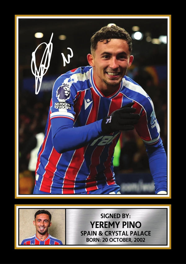 Yeremy Pino Crystal Palace Footballer Printed Signature Print – yeremy Pino printed signature poster