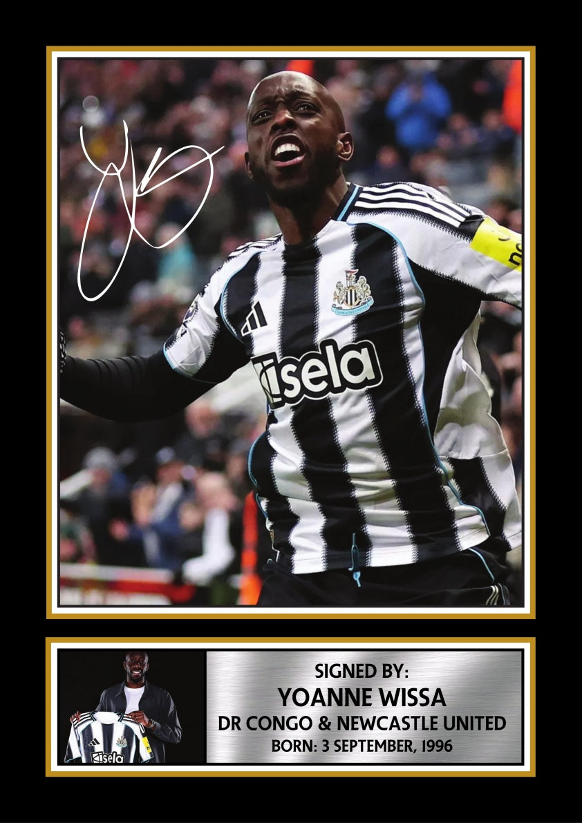Yoane Wissa Newcastle Footballer Printed Signature Print – yoane Wissa printed signature poster