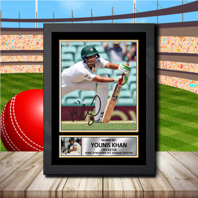 Younus Khan 2 Printed Signature Cricket Star Poster Print Framed Wall Art Gift – Younus Khan 2 Printed Signature Cricket Star Poster Print