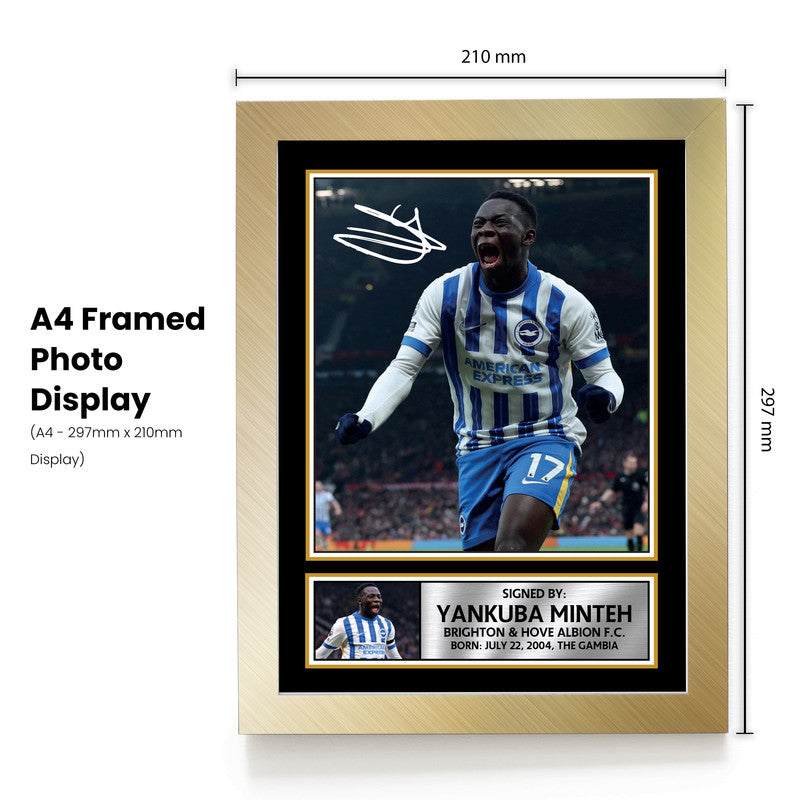 Yankuba Minteh Signed Autograph Poster Print – Brighton & Hove Albion F.C. – Football Memorabilia Gift – Gift for Fans & Collectors