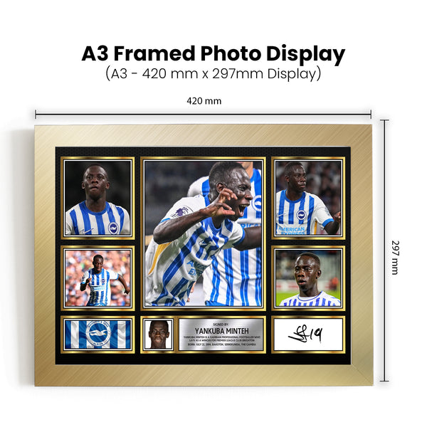 Yankuba Minteh Printed Signature Football Poster Print