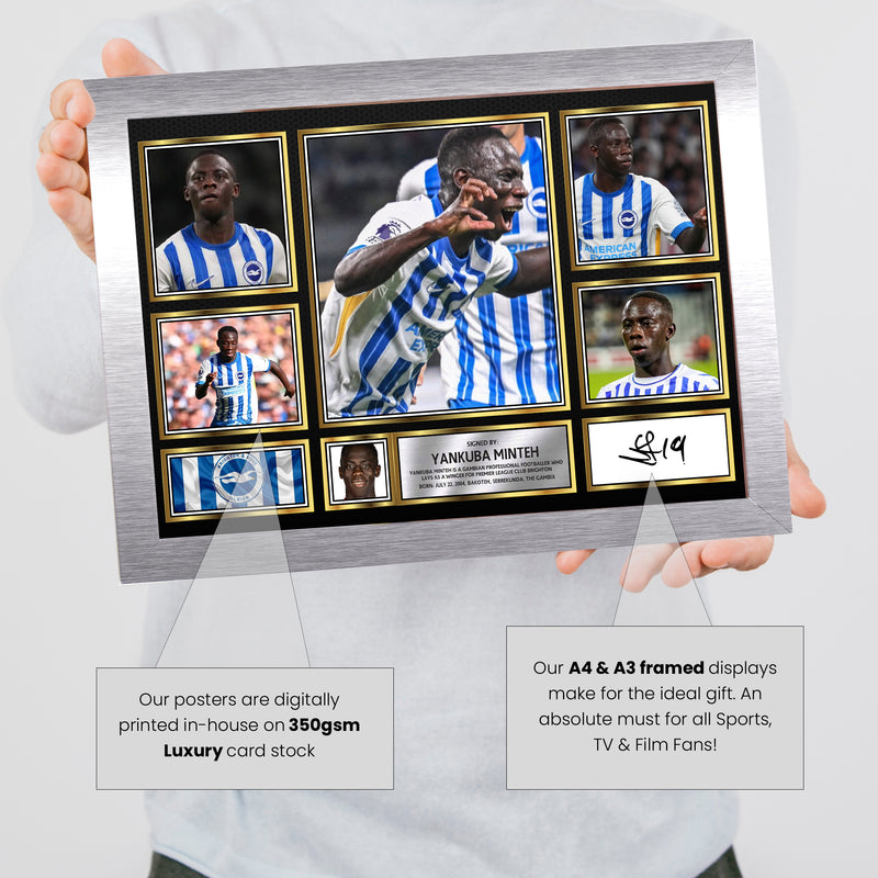 Yankuba Minteh Limited Edition Signed Football Poster Print