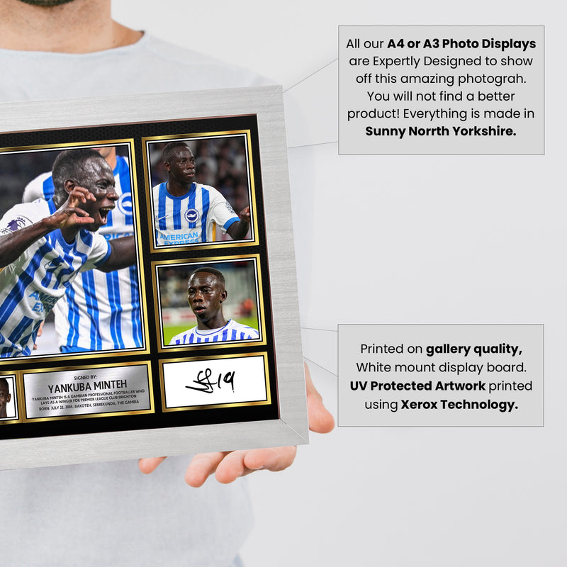 Yankuba Minteh Limited Edition Signed Football Poster Print