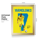 Andriy Yarmolenko Signed Poster Print – Ukraine National Team Tribute Wall Art with Signature & Jersey Number 7 – Legendary Winger Memorabilia for Football Fans & Collectors