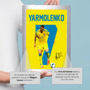 Andriy Yarmolenko Signed Poster Print – Ukraine National Team Tribute Wall Art with Signature & Jersey Number 7 – Legendary Winger Memorabilia for Football Fans & Collectors