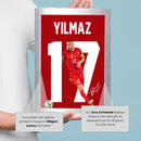 Yılmaz Signed Poster Print – Turkey National Team Captain Tribute Wall Art with Signature & Jersey Number 17 –  Inspirational Football Memorabilia for Fans & Collectors