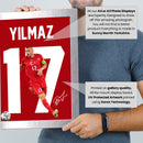 Yılmaz Signed Poster Print – Turkey National Team Captain Tribute Wall Art with Signature & Jersey Number 17 –  Inspirational Football Memorabilia for Fans & Collectors