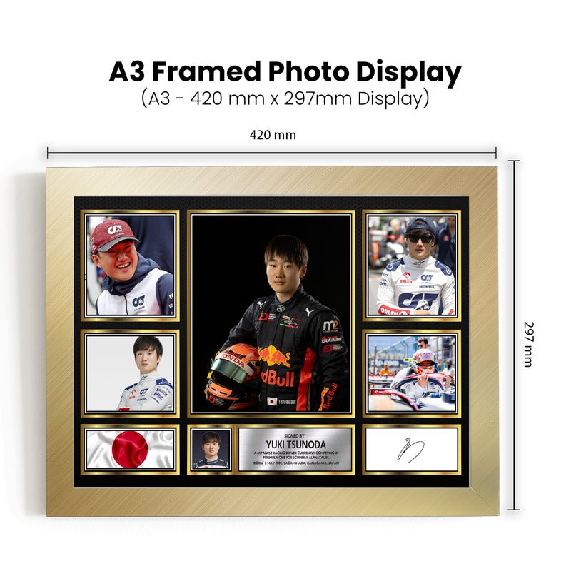 Yuki Tsunoda F1 Driver Limited Edition Signed Gift Poster Print Artwork Display