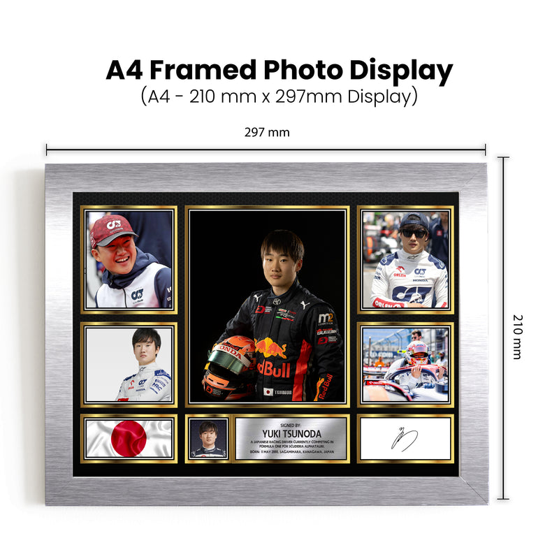 Yuki Tsunoda F1 Driver Limited Edition Signed Gift Poster Print Artwork Display