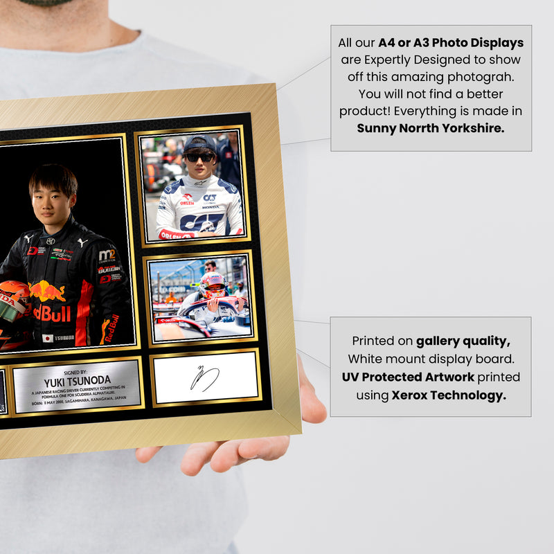 Yuki Tsunoda F1 Driver Limited Edition Signed Gift Poster Print Artwork Display