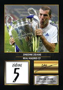 Zinedine Zidane Real Madrid Signed Poster Print – Real Madrid CF Football Wall Art – Printed Autograph Soccer Memorabilia – Zidane Fan Gift Decor