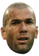 Zinedine Zidane Face Mask – France Football Legend Inspired Card Face Mask, Soccer Fan Party Accessory, Sports Supporter Prop, Football Gift for Fans