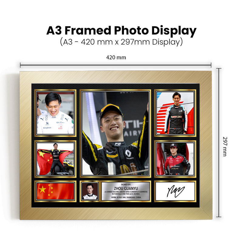 Zhou Guanyu F1 Driver Limited Edition Signed Gift Poster Print Artwork Display