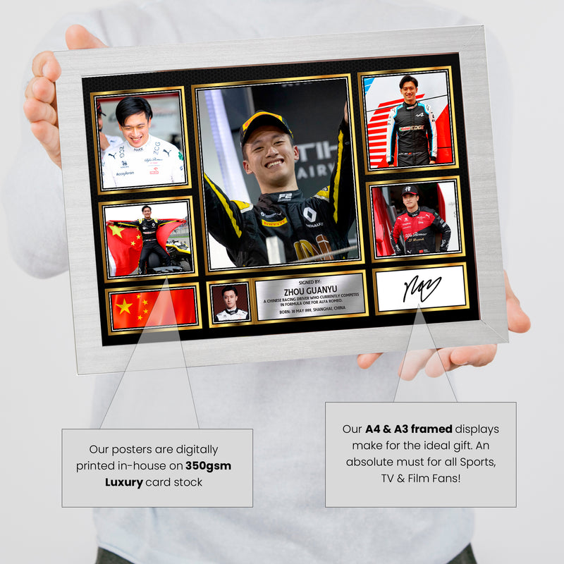 Zhou Guanyu F1 Driver Limited Edition Signed Gift Poster Print Artwork Display