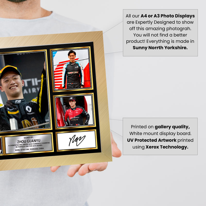 Zhou Guanyu F1 Driver Limited Edition Signed Gift Poster Print Artwork Display