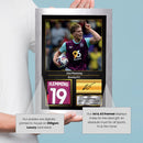 Zian Flemming Printed Signed Poster – Burnley FC Midfielder Tribute Wall Art with Jersey & Bio Plaque – Premier League Football Memorabilia for Fans & Collectors