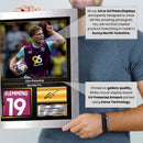 Zian Flemming Printed Signed Poster – Burnley FC Midfielder Tribute Wall Art with Jersey & Bio Plaque – Premier League Football Memorabilia for Fans & Collectors