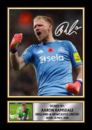 Aaron Ramsdale Newcastle United Printed Autograph Poster – England Goalkeeper Football Wall Art – Soccer Memorabilia Gift for Fans
