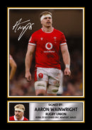 Aaron Wainwright Wales Rugby Poster – Printed Autograph Wall Art – Wales Rugby Union Star Memorabilia Poster for Fans
