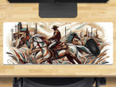 Extra Large Gaming Mouse Mat (800mm x 300mm) - Abstract Cowboy