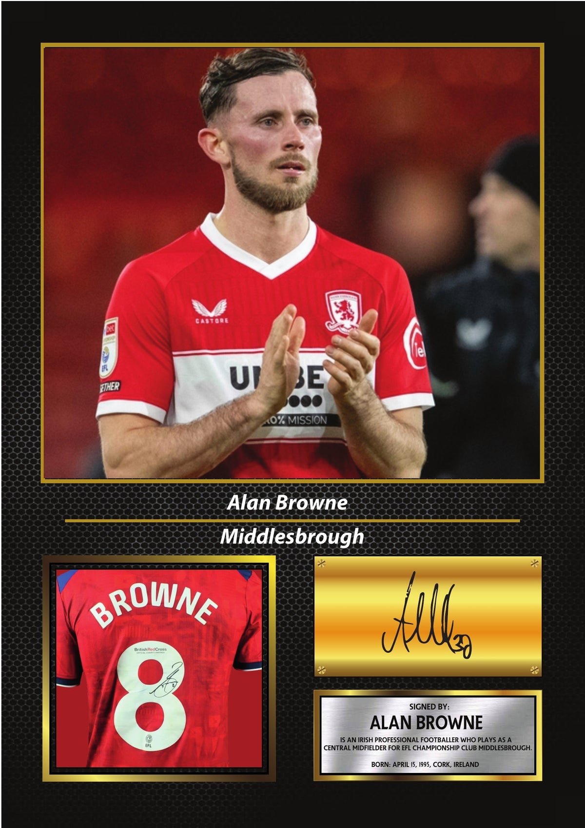 Alan Browne Middlesbrough FC Poster Print – Football Wall Art Perfect Gift for Football Fans – Alan Browne Middlesbrough FC Poster Print