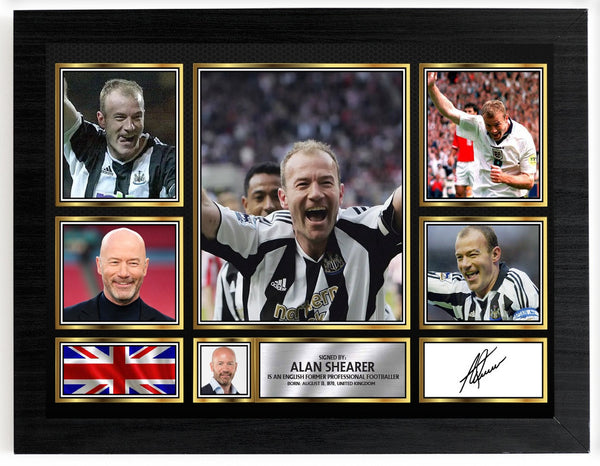 Alan Shearer Printed Signature Poster Print – Newcastle United FC Legend – Football Wall Art Gift– Gift for Fans & Collectors