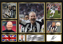 Alan Shearer Signed Autographed Poster Print – Landscape Collage with Photos, Plaque & British Flag – Framed Football Memorabilia– Gift for Fans & Collectors
