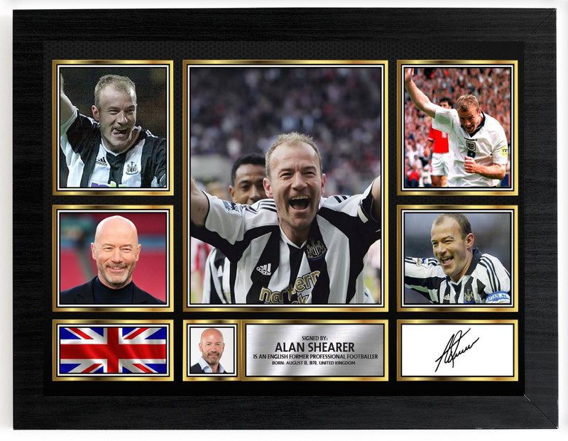 Alan Shearer Signed Autograph Poster Print – Newcastle United FC Legend – Football Memorabilia Gift– Gift for Fans & Collectors