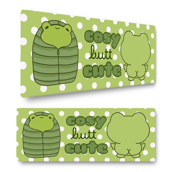 Frog Butt Cosy Gaming Mouse Mat – Cute Kawaii Animal Desk Pad – Large 800x300mm Non-Slip Rubber Base