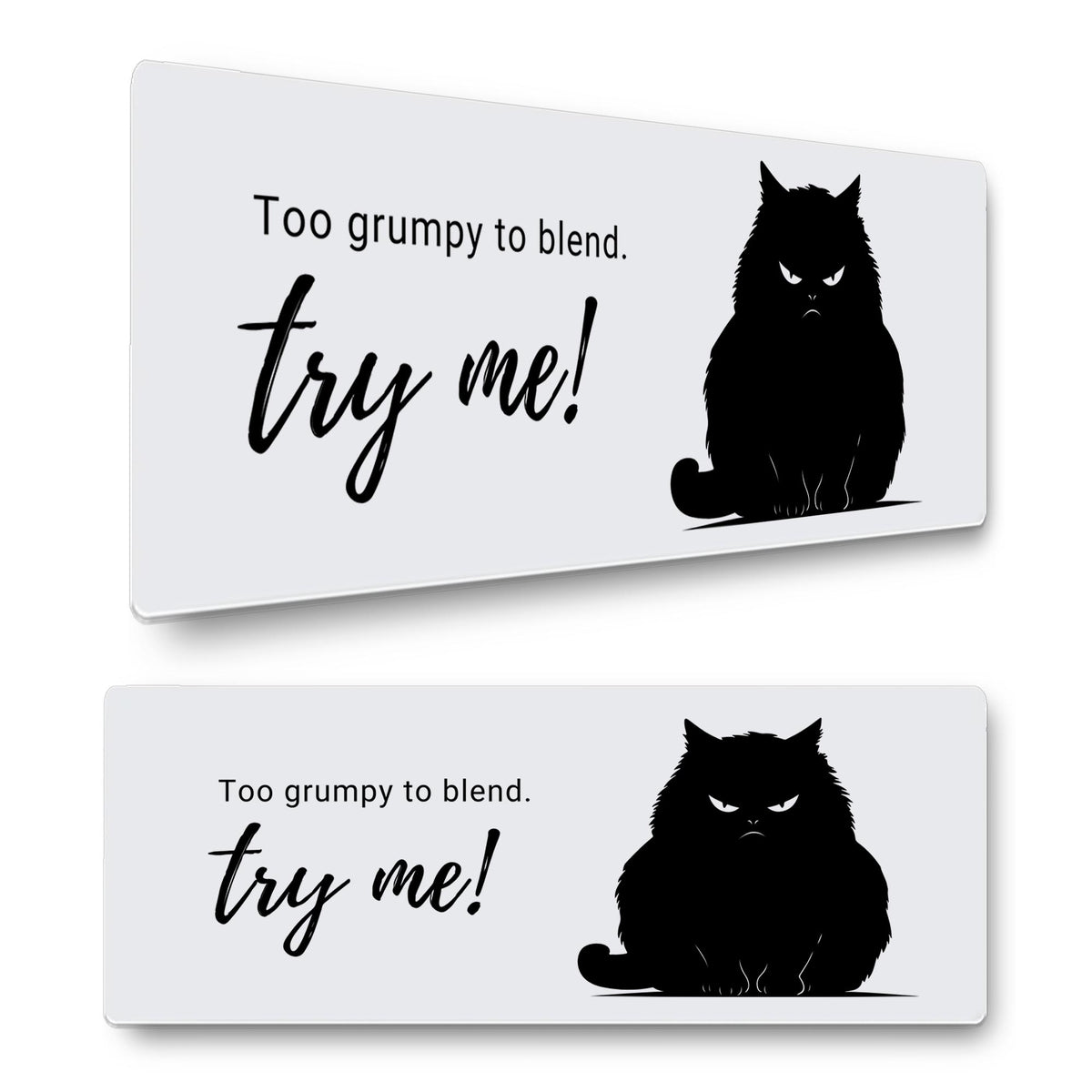 Try Me Angry Cat Gaming Mouse Mat – "Too Grumpy to Blend – Try Me!" – Extra Large 800x300mm Desk Pad – Non-Slip Rubber Base – Funny Cat Gamer Gift – Try Me Angry Cat Gaming Mouse Mat