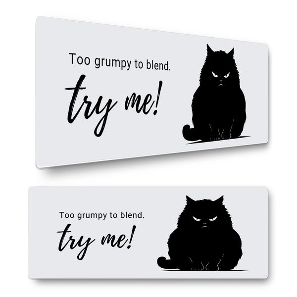 Try Me Angry Cat Gaming Mouse Mat – "Too Grumpy to Blend – Try Me!" – Extra Large 800x300mm Desk Pad – Non-Slip Rubber Base – Funny Cat Gamer Gift