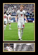 Anthony Gordon England Football Poster Print – England vs Argentina 2026 World Cup Semi Final Goal Celebration Signature Style Wall Art– Soccer Fan Gift