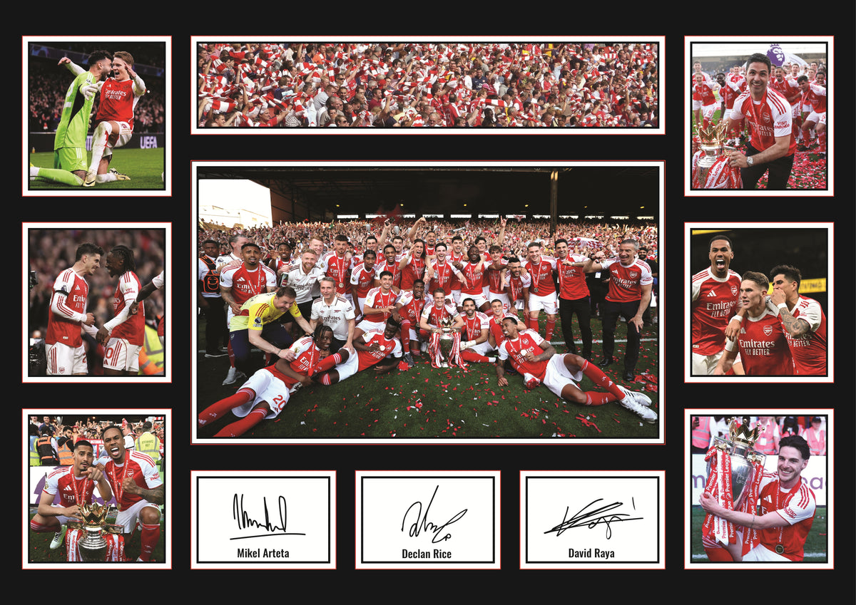 Arsenal Premier League Champions 2026 Poster Print – Arsenal FC Champions Wall Art Featuring Mikel Arteta, Declan Rice & David Raya – Arsenal Premier League Champions 2026 Poster Print