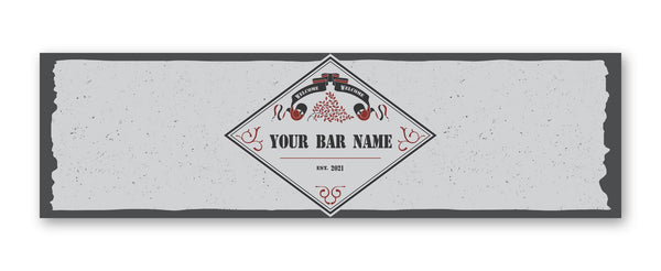 Personalised Bar Mat Runner – personalised vintage bar runner – vintage diamond design