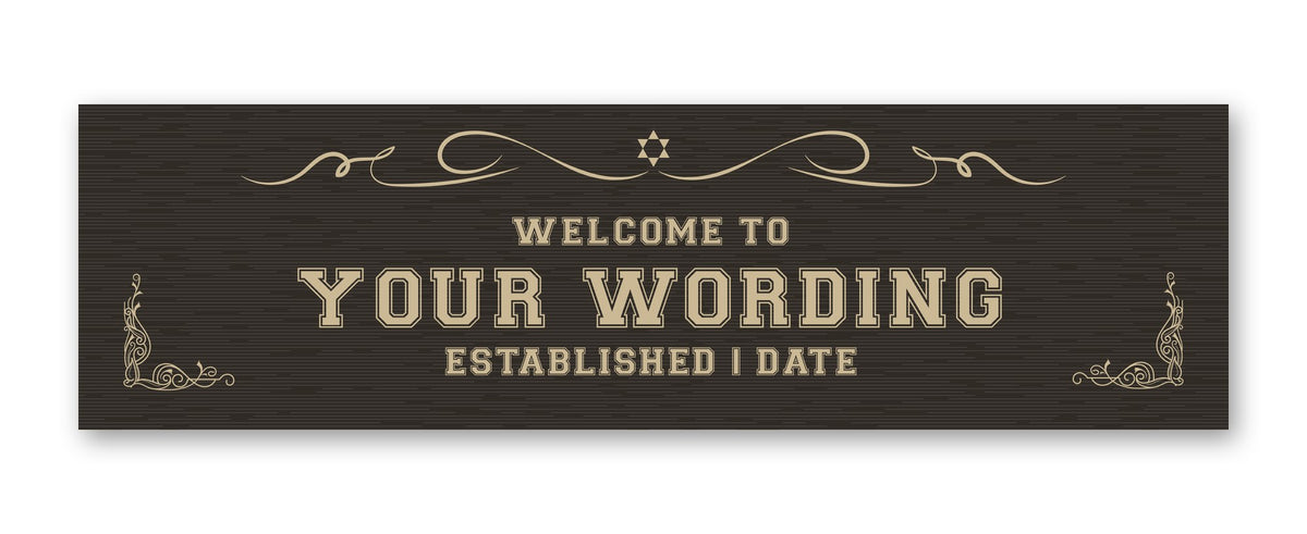 Personalised wood effect welcome bar mat – welcome woodgrain design