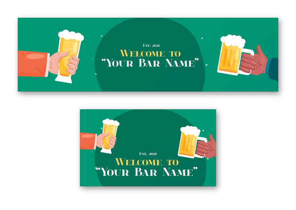 Personalised Bar Mat Runner – personalised cheers bar mat – cheers welcome design