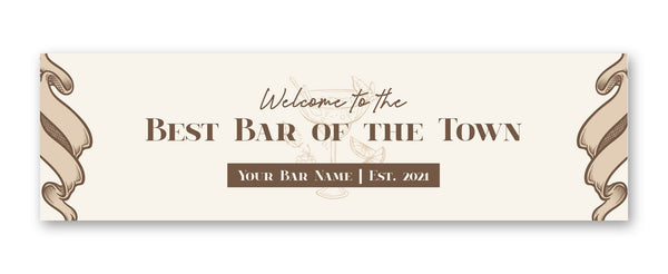 Personalised Bar Mat Runner – personalised cream bar runner – best bar cream design