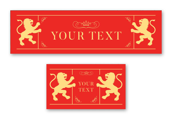 Personalised lion bar runner – long runner and small mat, golden lions design