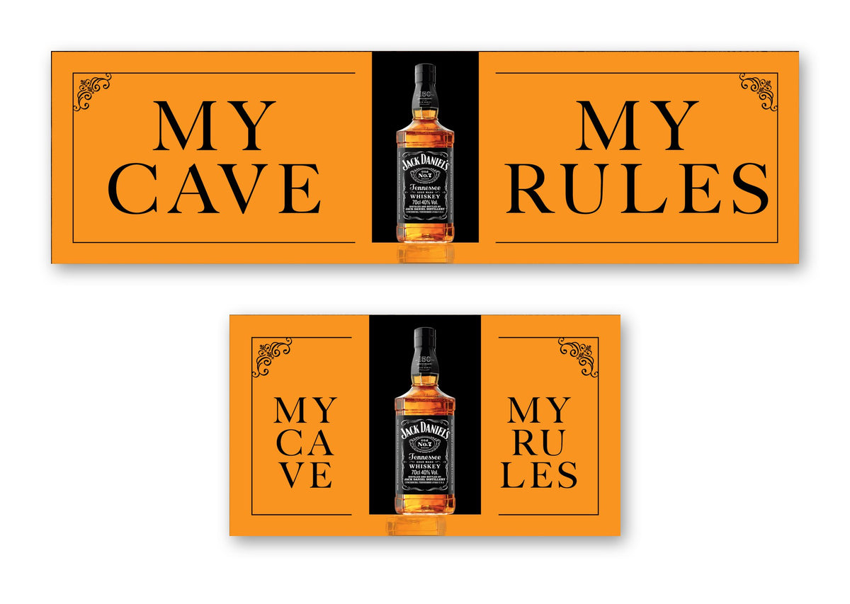 My cave my rules whiskey bar mat – long runner and small mat, my cave my rules whiskey design